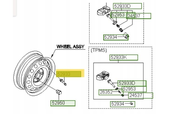 TPMS valve Hyundai I30 2016