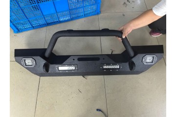 Parachoques delantero de acero negro con iluminación LED para Jeep 20