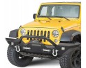 Parachoques delantero de acero negro con iluminación LED para Jeep 20