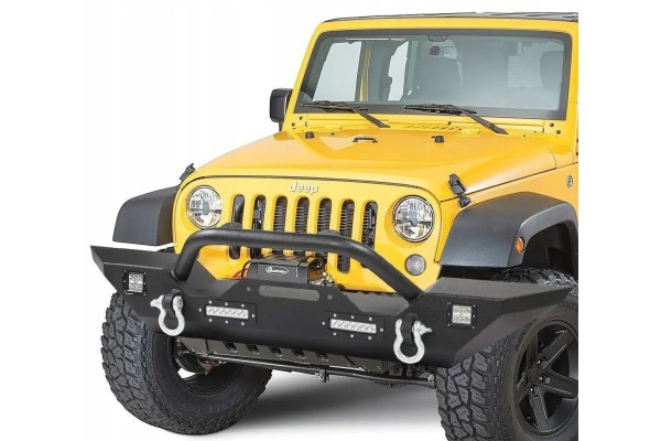 Parachoques delantero de acero negro con iluminación LED para Jeep 20
