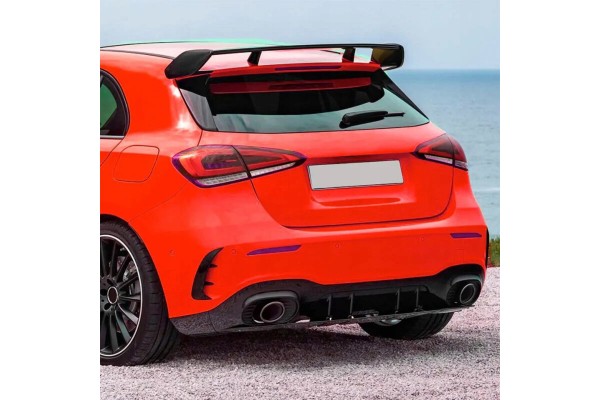 Spoiler Lip Mercedes W177 A35 A45 AMG Estilo Negro Brillante
