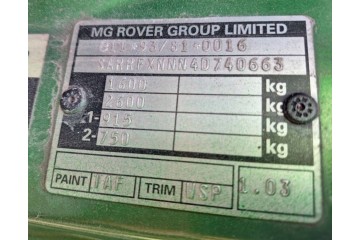 ROVER 25 45 FREELANDER MG ZR ENGINE 2 0 DIESEL 20T2N 113KM Part manufacturer MG OE