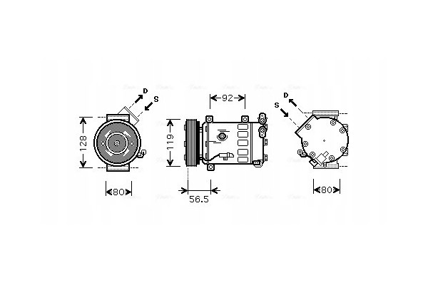 AVA Quality cooling CNAK242 Air conditioning compressor PEUGEOT CITROEN 9651911480 Part manufacturer AVA Quality cooling