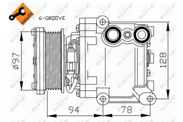 32724 NRF AIR CONDITIONING COMPRESSOR FORD FORD 1 25 1 6 08 Catalog number of the part 32724