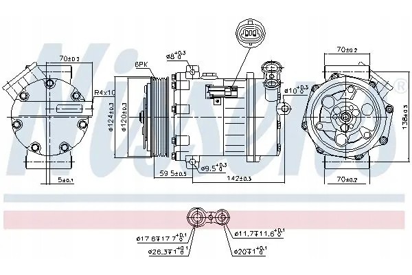 COMPRESSOR AIR CONDITIONING COMPRESSOR 890063 NISSENS Product weight with unit packaging 11 kg