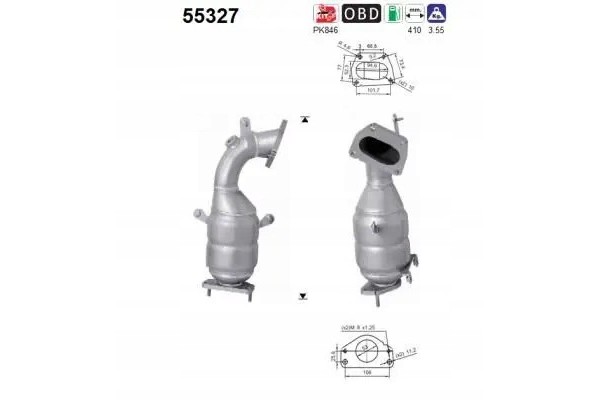 CATALYST 55327 AS ABARTH ALFA ROMEO FIAT LANCIA Packaging status original