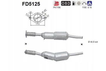 ASCFD5125 PARTICULATE FILTER DPF RENAULT CLIO III 1 5DCI EURO 5