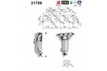 CATALYST 21789 AS CHEVROLET OPEL ADAM ASTRA Packaging status original
