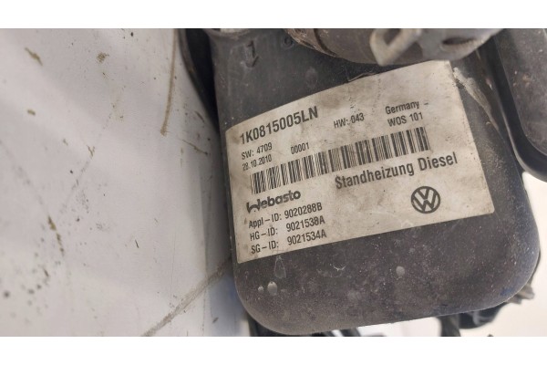 VW GOLF VI PLUS TOURAN AND 1T WEBASTO PARKING HEATER 1K0815005LN Car type passenger cars