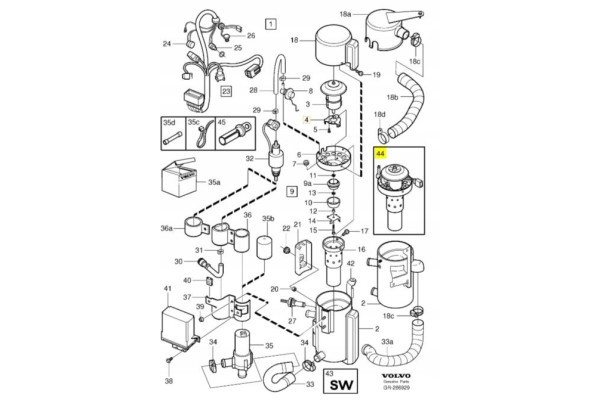 Burner Webasto Volvo S60 S80 V70 XC90 XC70 Packaging status original