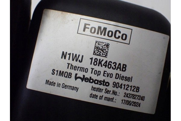 WEBASTO AUXILIARY HEATING AMAROK II RANGER V VI 3 0 ECOBLUE BF2X 25R Version European