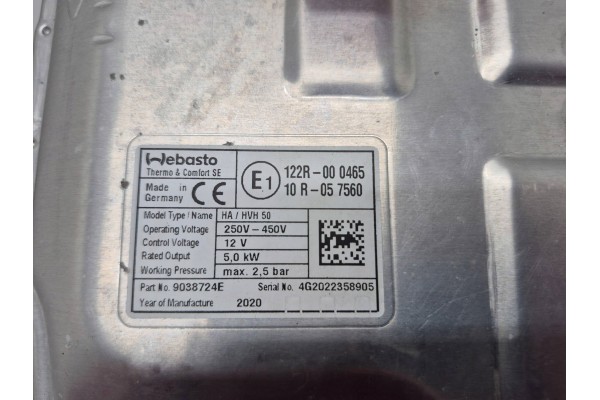 VOLVO 9038724E PARKING HEATER WEBASTO Catalog number of the part 9038724E VOLVO OGRZEWANIE POSTOJOWE WEBASTO BHF2005