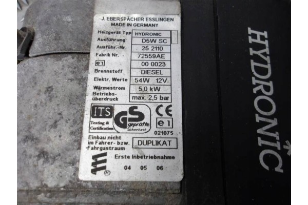WEBASTO HYDRONIC D5W SC IVECO DAILY III 2 3 JTD Part manufacturer Eberspaecher
