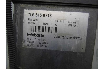 WEBASTO HEATER VW TOUAREG AND 2 5 TDI 7L815071B Catalog number of the part 7L815071B