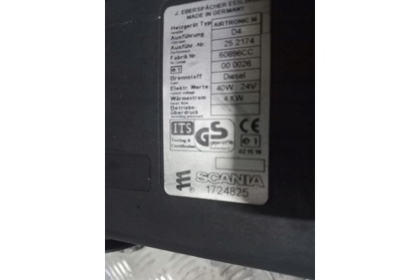 Scania R webasto parking heater D4 Catalog number of the part D4