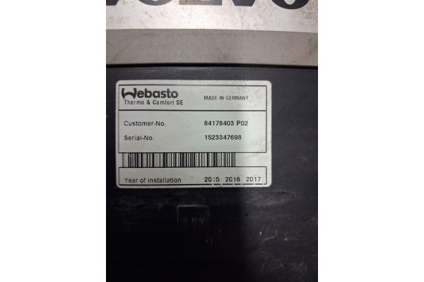 WEBASTO HEATING AIR TOP EVO 2000 VOLVO FH 4 FM 4 FH 5 Part manufacturer Webasto