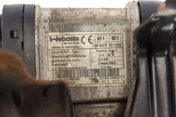 VW PASSAT B6 WEBASTO PARKING HEATER 1K0815005JT Product weight with unit packaging 8 kg
