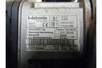 Calefactor estacionario Webasto VW, Audi, Seat, Skoda 2.0 TDI 140CV 1K