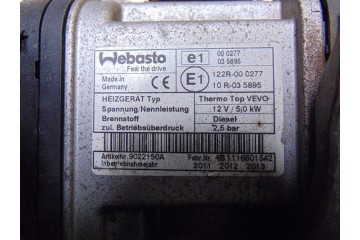 Calefactor estacionario Webasto VW, Audi, Seat, Skoda 2.0 TDI 140CV 1K