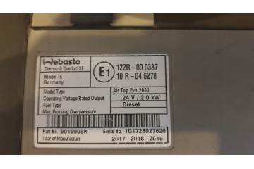 Webasto AIRTOP EVO 2000 heating Volvo 2KW 24v Car type trucks