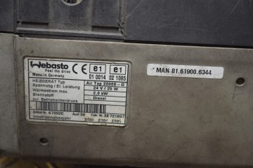 WEBASTO AIRTOP 2000S D MAN TGA FOR PARTS Part manufacturer Webasto