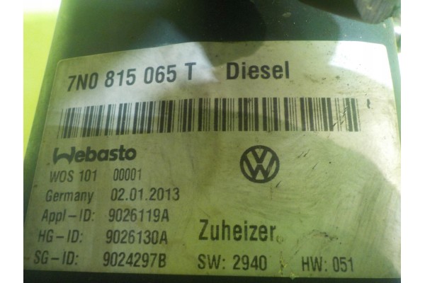 VW SHARAN II 2 0 TDI 13r 5D webasto 7N0815065T 122R 000277 Catalog number of the part 14AB35 7N0815065T