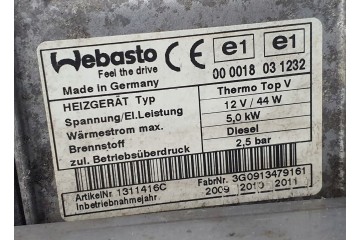 Calefactor adicional Webasto Thermo Top V Mercedes 1312629