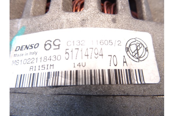 51714794  ALTERNADOR FIAT II PANDA (169) 1.2 8V Dynamic 2005 51714794 207975 FIAT - 1