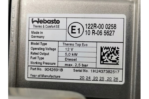 Calefactor estacionario Webasto para VW T7 7T0815071D Nuevo Original