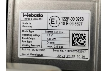 Calefactor estacionario Webasto para VW T7 7T0815071D Nuevo Original