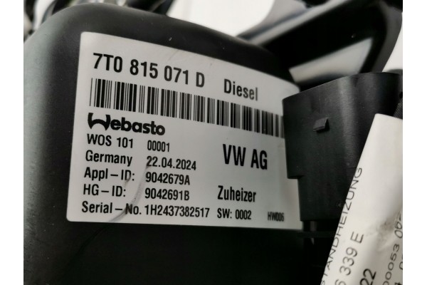 Calefactor estacionario Webasto para VW T7 7T0815071D Nuevo Original