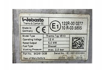 VW SEAT ALHAMBRA II SHARAN 2 0TDI PARKING HEATER WEBASTO 7N0815065T Catalog number of the part VW SEAT ALHAMBRA II 2010 SHARAN 2