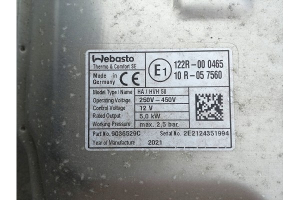 Peugeot Boxer 2021 Parking heater Webasto 9036529C Car type cargo vans