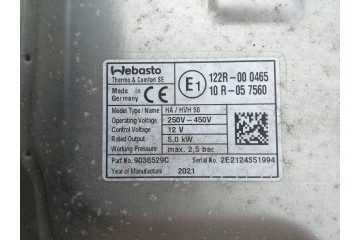 Peugeot Boxer 2021 Parking heater Webasto 9036529C Car type cargo vans