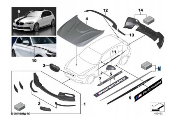 Right threshold overlay BMW M Performance 51192298286 F21 F22 F23 MS Catalog number of the part 51192298286