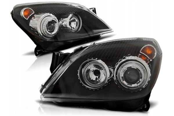 Front lamps OPEL ASTRA H 03 04 09 ANGEL EYES BLACK Part manufacturer Depo