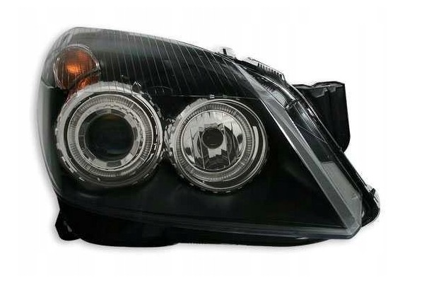 Front lamps OPEL ASTRA H 03 04 09 ANGEL EYES BLACK Version European