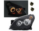 Front lamps OPEL ASTRA H 03 04 09 ANGEL EYES BLACK Additional information adjustment motors included
