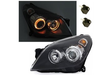 Front lamps OPEL ASTRA H 03 04 09 ANGEL EYES BLACK Additional information adjustment motors included