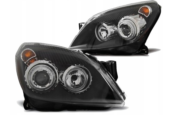 Front lamps OPEL ASTRA H 03 04 09 ANGEL EYES BLACK Quality of parts according to GVO P replacement with original quality