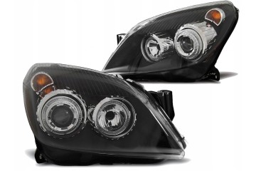 Front lamps OPEL ASTRA H 03 04 09 ANGEL EYES BLACK Quality of parts according to GVO P replacement with original quality