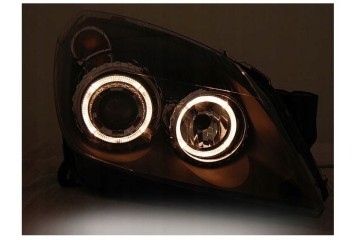 Front lamps OPEL ASTRA H 03 04 09 ANGEL EYES BLACK Catalog number of the original 442 1140LMLEMN1 442 1140RMLEMN1 1216561 121656