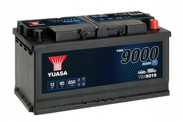 Battery Yuasa YBX9019 12V 95Ah 850A AGM Start Stop