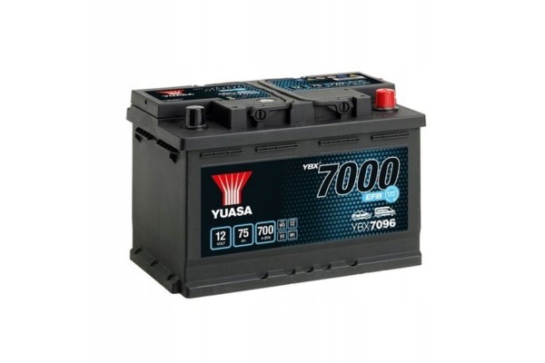 CAR BATTERY YUASA EFB 75AH 700A YBX7096 Packaging status original