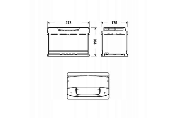 CAR BATTERY YUASA EFB 75AH 700A YBX7096 Catalog number of the part YBX7096