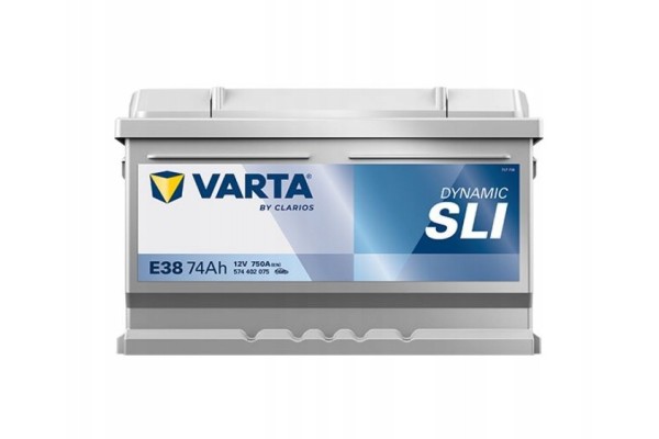 CAR BATTERY VARTA SLI DYNAMIC E38 12V 74AH 750A NEW MODEL EAN GTIN 4016987119792