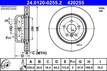 BRAKE DISC 24 0120 0255 2 ATE BMW Packaging status original