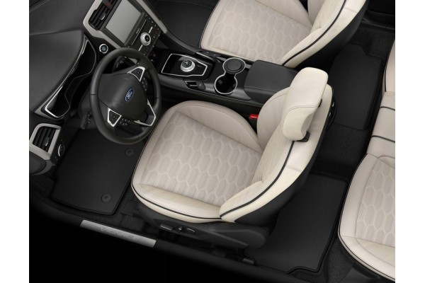 Premium Velour Floor Rugs Pattern vignale Front and Back Black Part manufacturer Ford OE
