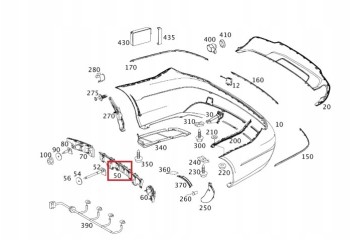 MERCEDES C CLASS W204 Bumper slide bracket rear central OE Packaging status original
