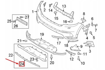 RANGE ROVER VELAR L560 BUMPER CENTER BAR LR095018 Packaging status original